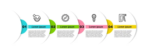 采购产品布线电圆锯,圆形刀片,角磨床和施工订书机.业务信息模板。B.病媒 — 图库矢量图片