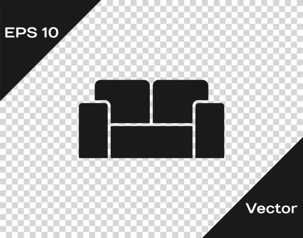 Schwarzes Sofa-Symbol isoliert auf transparentem Hintergrund. Vektor — Stockvektor