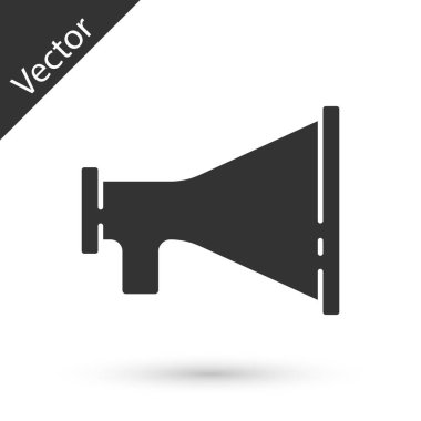 Gri Megafon simgesi beyaz arkaplanda izole edildi. Sözcü işareti. Vektör