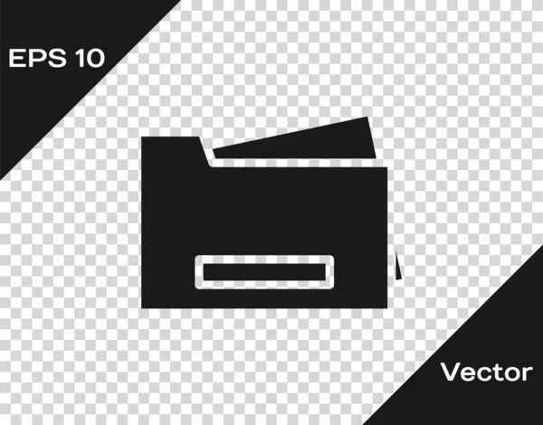 Fekete nyomtató ikon elszigetelt átlátszó háttérrel. Vektor — Stock Vector