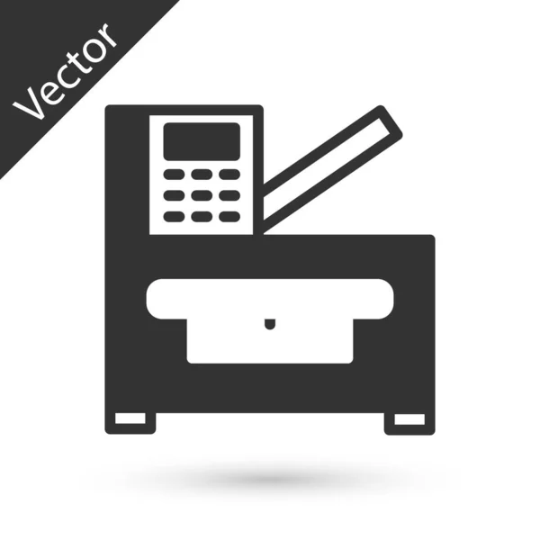 Das Icon des Multifunktionsdruckerkopiergeräts Grey Office ist auf weißem Hintergrund isoliert. Vektor — Stockvektor