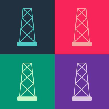 Pop Art Anten simgesi renk arkaplanında izole edildi. Radyo anteni kablosuz. Teknoloji ve ağ sinyali radyo anteni. Vektör