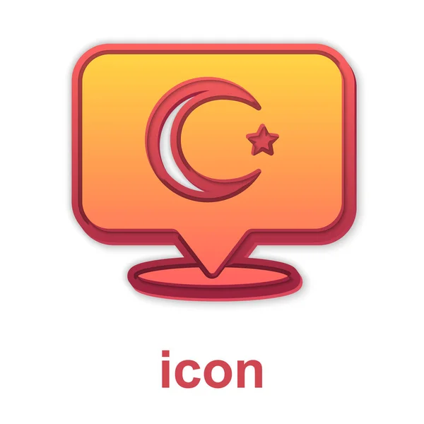 Gouden Ster en halve maan - symbool van de islam pictogram geïsoleerd op witte achtergrond. Religie symbool. Vector — Stockvector