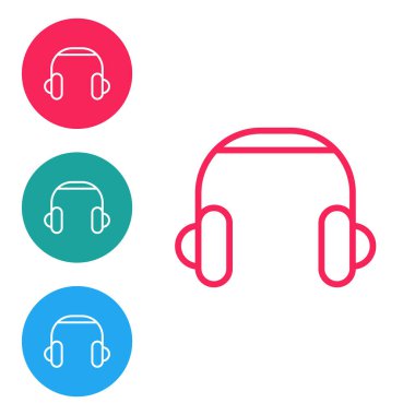 Turuncu arka planda izole edilmiş Isometric Kulaklık simgesi. Kulaklıklar. Müzik, hizmet, iletişim ve operatör konsepti. Gümüş kare düğme. Vektör