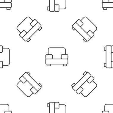 Gri çizgi Kol Koltuğu simgesi beyaz arka planda izole edilmiş kusursuz desen. Vektör