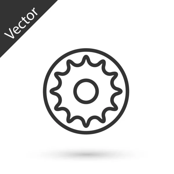 Icono de Chakra de línea gris aislado sobre fondo blanco. Vector — Vector de stock