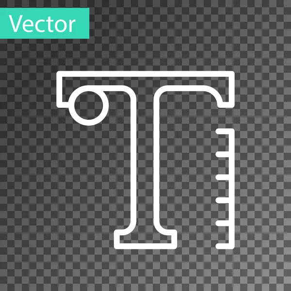 Weiße Linie Textsymbol isoliert auf transparentem Hintergrund. Vektor — Stockvektor