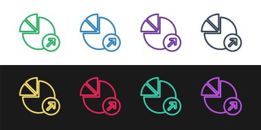 Mali büyüme simgesini siyah beyaz arkaplanda izole et. Gelirleri arttırıyorum. Vektör