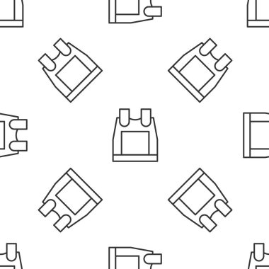 Kurşun geçirmez yelek, kurşun ikonundan korunmak için beyaz arka planda izole edilmiş. Vücut zırhı işareti. Askeri kıyafetler. Vektör