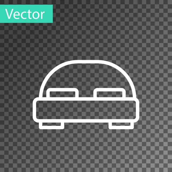 Línea blanca Cama grande para dos o una persona icono aislado sobre fondo transparente. Vector — Archivo Imágenes Vectoriales