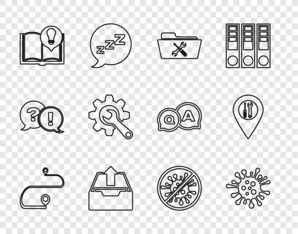 Définir Ligne Emplacement Route Bactéries Service Dossiers Boîte Réception Téléchargement — Image vectorielle
