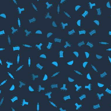 Mutfak sökücü vantilatörü, tepsi, Fransız presi ve pimi ile kaplı, pürüzsüz desenli. Vektör.