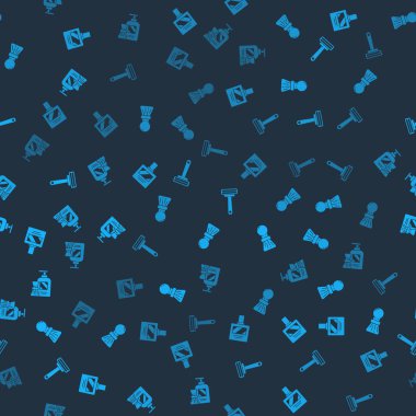 Tıraş losyonu, tıraş fırçası, jilet ve jöle köpüğü ve pürüzsüz bir desen. Vektör.