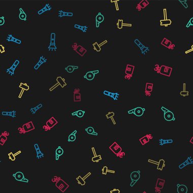 El fenerini, düdüğü, trafik işaretini ve gaz ocağını kusursuz şekilde ayarla. Vektör