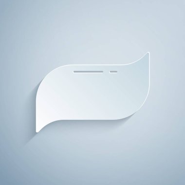 Kağıt kesiği Diş macunu simgesi gri arkaplanda izole edildi. Kağıt sanatı tarzı. Vektör