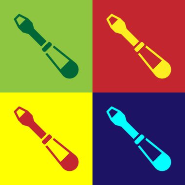 Pop Art Tornavida simgesi renk arkaplanında izole edildi. Servis aracı sembolü. Vektör