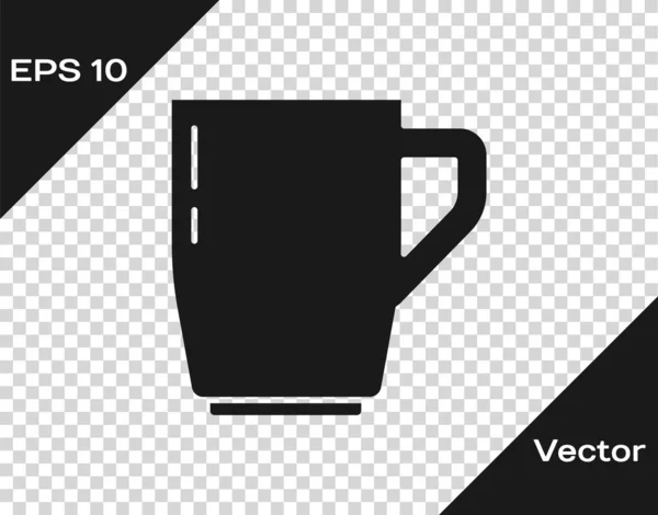 Icono de taza de café negro aislado sobre fondo transparente. Taza de té. Café caliente. Vector — Vector de stock