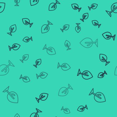 Yeşil arkaplanda siyah çizgi ağaç simgesi izole edilmiş. Orman sembolü. Vektör