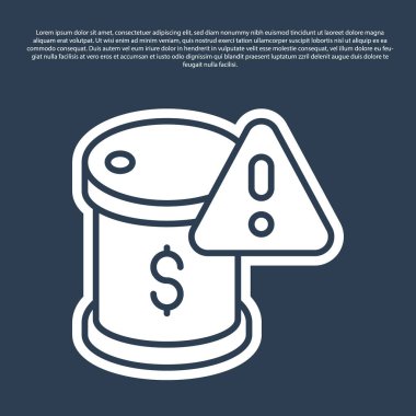 Mavi hat mavi arka planda, ham petrol fiyatlarındaki ikon düşüşü. Petrol endüstrisi krizi konsepti. Vektör