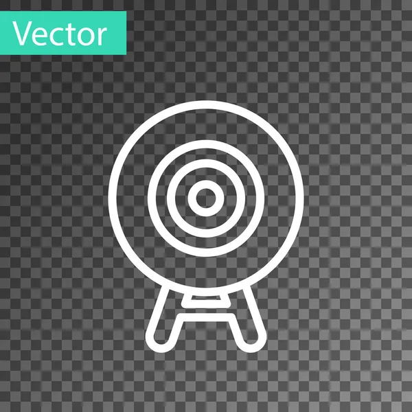 Línea blanca Objetivo icono deportivo aislado sobre fondo transparente. Objetivo limpio con números para el campo de tiro o tiro. Vector — Vector de stock