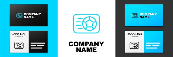 Blaue Linie Fußball-Ball-Symbol isoliert auf weißem Hintergrund. Sportgeräte. Logo-Design-Vorlage Element. Vektor — Stockvektor