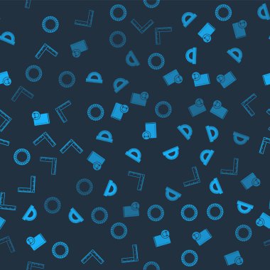 Laurel çelengini, açıölçer ızgarasını, ses kitabını ve katlama cetvelini pürüzsüz desene ayarla. Vektör.