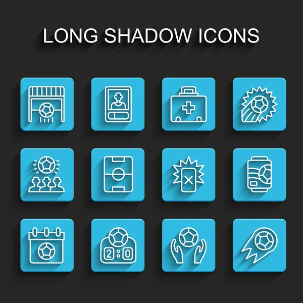 Сет Линии Футбол Футбольный Календарь Спорт Механические Табло Цели Футбол — стоковый вектор