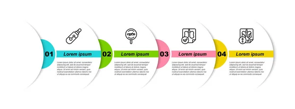 Elektronische Zigarette Rauchverbot Lungenröntgendiagnostik Und Lungenkrankheiten Geschäftsinfografische Vorlage Vektor — Stockvektor