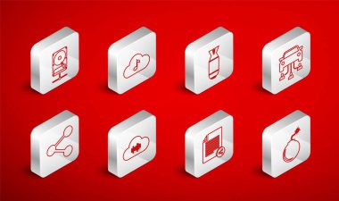 Hat Bombası 'nı patlamaya hazır hale getirin. Müzik akışı hizmeti, Havacılık, Bomba Araba Paylaşımı, sabit disk sürücüsü ağı ve simgesi. Vektör.