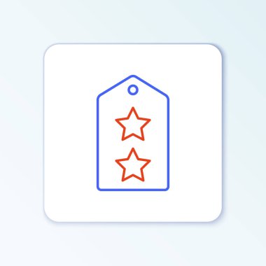 Beyaz arka planda askeri sınıf ikonu izole edildi. Askeri rozet işareti. Renkli taslak konsepti. Vektör