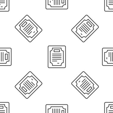 Gri çizgi sertifika şablonu beyaz arka planda izole edilmiş kusursuz desen. Başarı, ödül, diploma, burs, diploma kavramları. Vektör