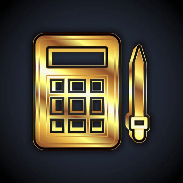 Cartão Bingo Ouro Com Números Sorte Ícone Isolado Fundo Preto —  Vetores de Stock