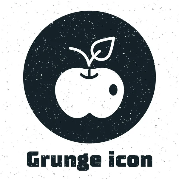 Icono Grunge Apple Aislado Sobre Fondo Blanco Exceso Peso Menú — Vector de stock