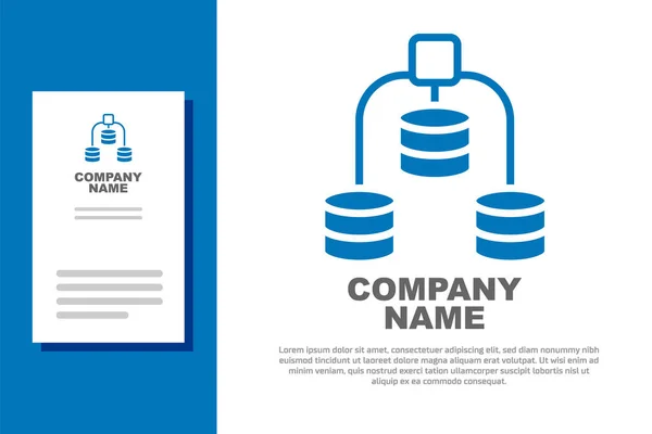 Blue Server Data Web Hosting Ikona Izolowana Białym Tle Element — Wektor stockowy