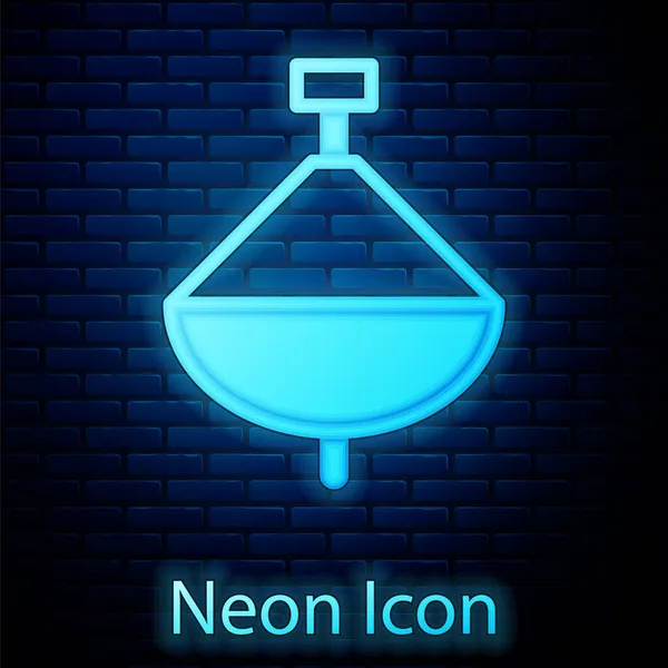 Gloeiende Neon Whirligig Speelgoed Icoon Geïsoleerd Bakstenen Muur Achtergrond Vector — Stockvector