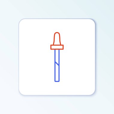 Hat Pipette simgesi beyaz arkaplanda izole edildi. Tıbbi, kozmetik, kimya laboratuvarı ekipmanları. Renkli taslak konsepti. Vektör