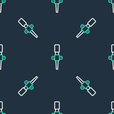 Line Torch alev simgesi siyah arkaplanda izole edilmiş pürüzsüz desen. Sembol ateşi sıcak, alev gücü, alev ve ısı. Vektör