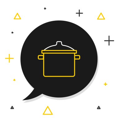 Çizgi Pişirme ikonu beyaz arkaplanda izole edildi. Haşlama ya da güveç besin sembolü. Renkli taslak konsepti. Vektör