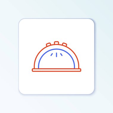 Manikür lambası simgesi beyaz arkaplanda izole edildi. Oje sürmek için ultraviyole lamba. Renkli taslak konsepti. Vektör