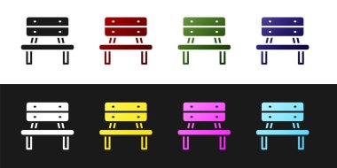 Bench simgesini siyah beyaz arkaplanda izole et. Vektör