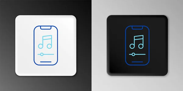 Line Music player icoon geïsoleerd op grijze achtergrond. Draagbaar muziekapparaat. Kleurrijk concept. Vector — Stockvector