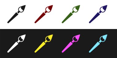 Boya fırçası simgesini siyah ve beyaz arkaplanda izole et. Vektör