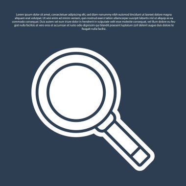 Mavi çizgi tava simgesi mavi arkaplanda izole edildi. Kızartma veya kızartma gıda sembolü. Vektör