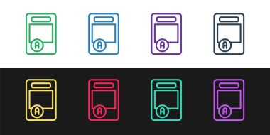 Sınav kağıdını A + dereceli simgeyle siyah ve beyaz arkaplanda izole et. Sınav kağıdı, sınav ya da araştırma konsepti. Sınav ya da sınav. Vektör