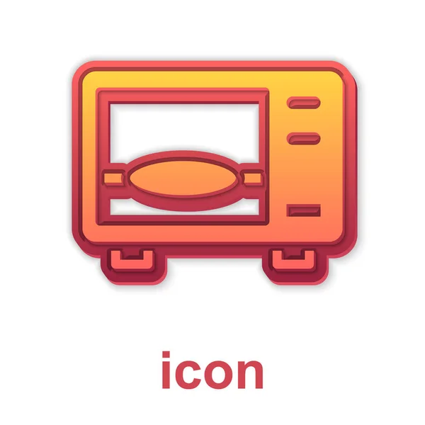 Icono del horno Gold Microwave aislado sobre fondo blanco. Icono de electrodomésticos. Vector — Archivo Imágenes Vectoriales