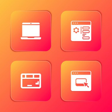 Laptop, Tarayıcı ayarı, Klavye ve dosya simgesini ayarla. Vektör