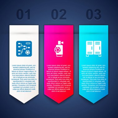 Şampiyonluk turnuvasındaki ayraç, hava kornası ve soyunma odası. Ticari bilgi şablonu. Vektör