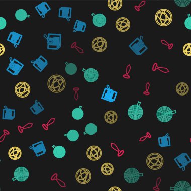 Arama, hedef ok, sosyal ağ ve kravat ile satır belgesini pürüzsüz desen üzerine ayarla. Vektör.