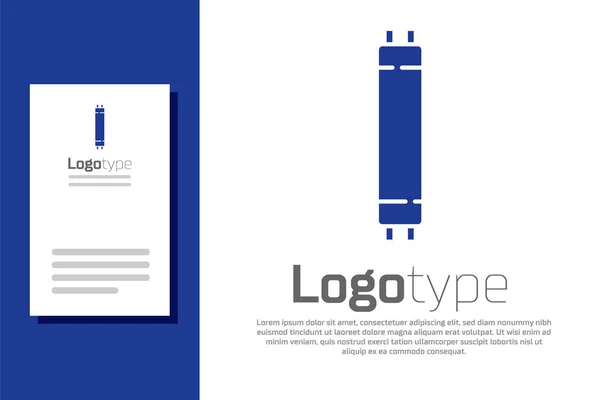 Blauw Lange Luminescentie Spaarlamp Pictogram Geïsoleerd Witte Achtergrond Logo Ontwerp — Stockvector