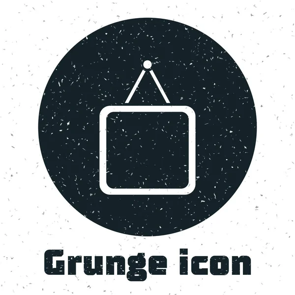 Icona Grunge Mirror Isolata Sfondo Bianco Disegno Monocromatico Vintage Vettore — Vettoriale Stock